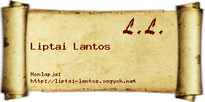 Liptai Lantos névjegykártya